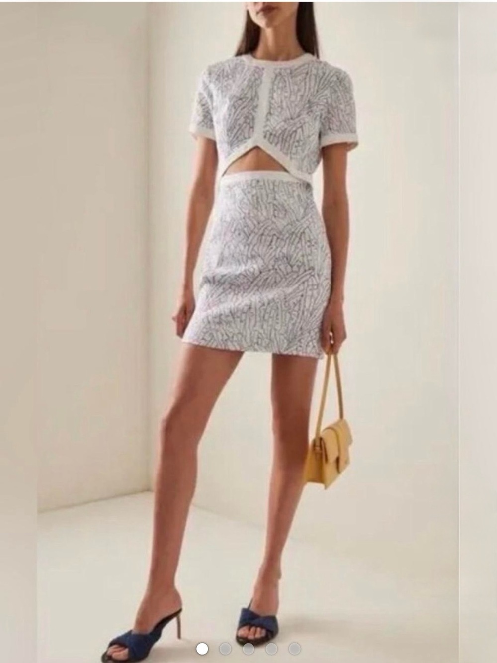 NWT STAUD White Patterned Mini Skirt - Sleek Women's Dress